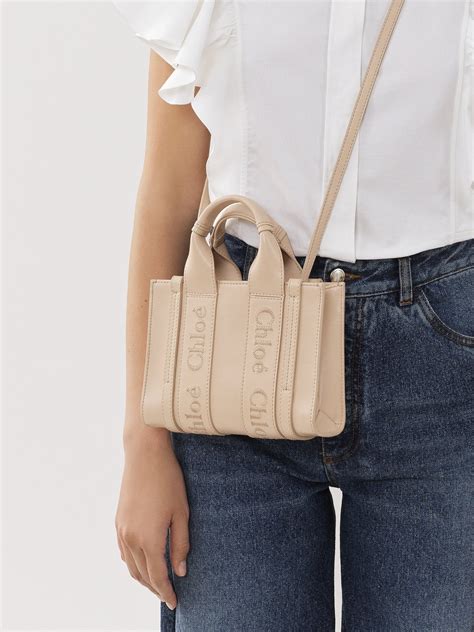 mini chloe bag|chloe mini woody tote bag.